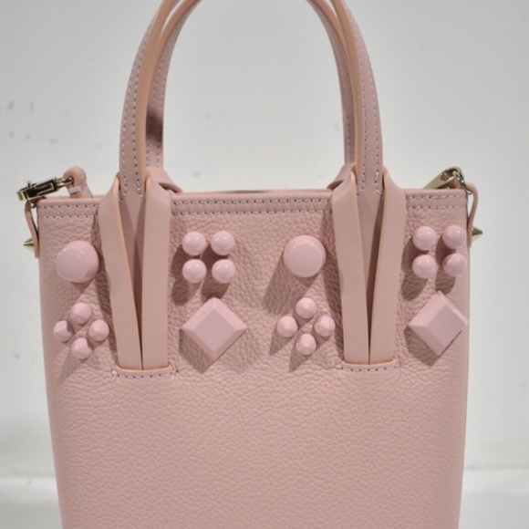🆕 CHRISTIAN LOUBOUTIN Calfskin Empire Spike Studded Mini NorthSouth Cabata Tote - Picture 6 of 12
